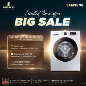 Máy Giặt Samsung Inverter 8.5 Kg WW85T4040CE/SV