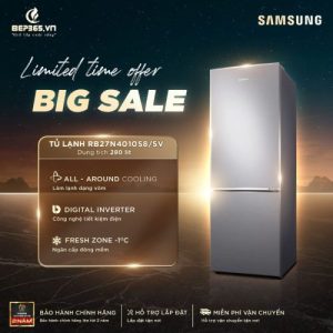Tủ Lạnh 2 cánh Inverter 280 Lít Samsung RB27N4010S8/SV