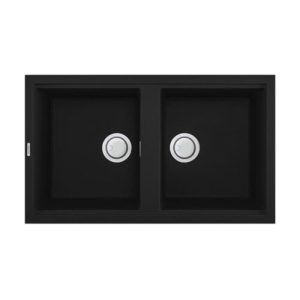 Chậu rửa đá Granite Malloca màu đen NERO G-45040