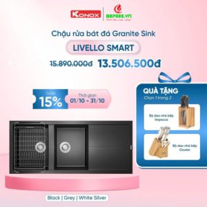 Chậu rửa bát Konox Granite Livello Smart 1160 Black