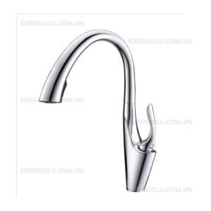 Vòi rửa chén bát Eurogold EUF222TR – mạ Crom, có dây rút